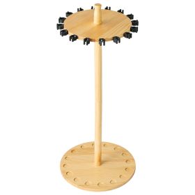 Fishing Rod Holders for 16 Fishing Poles, Wood Round Fishing Rods Rack for Garage Organization and Storage, Floor Stand Space-Saving Equipment