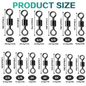 100pcs/pack Stainless Steel Rolling Swivel Connector; 30Lb-1322 Lb High Strength Fishing Rolling Barrel Swivels Fishing Tackle Accessories For Sa (size: 1/0#, 135lb)